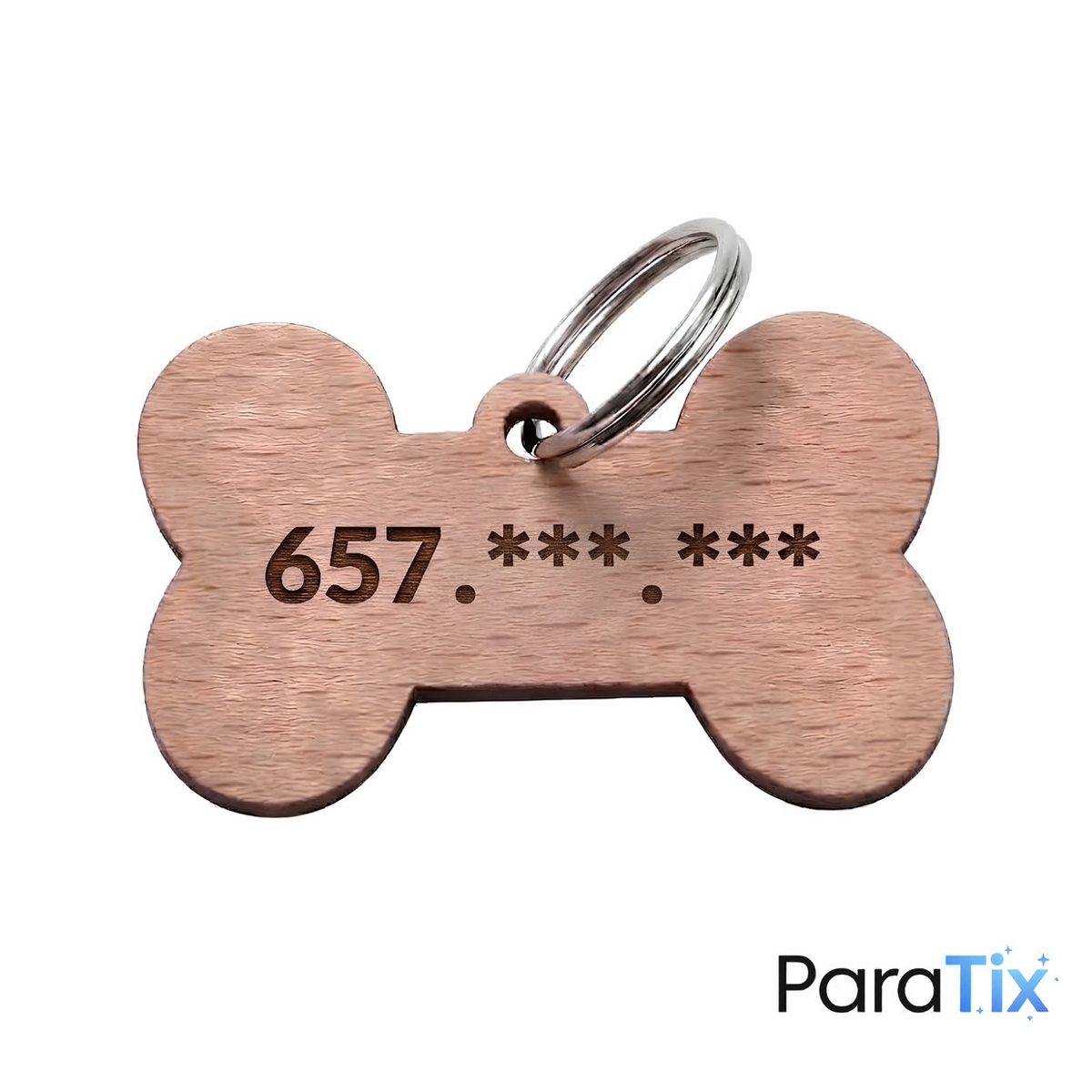 Chapa perro madera grabada