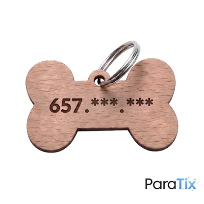 Chapa perro madera grabada