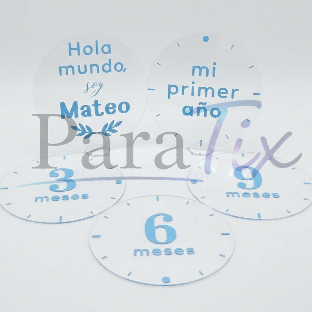 Set placas cumple-mes