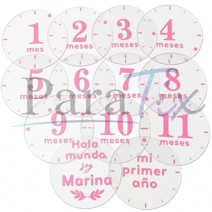 Set placas cumple-mes