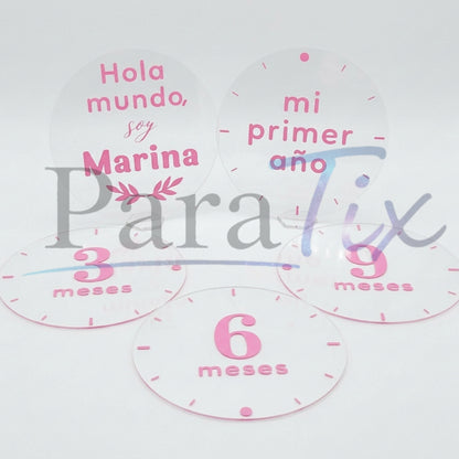 Set placas cumple-mes