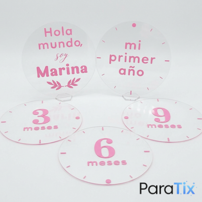 Set placas cumple-mes