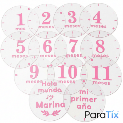 Set placas cumple-mes
